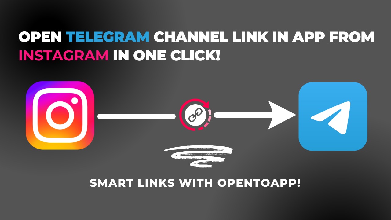 open telegram channel or group link in telegram app from instagram bio